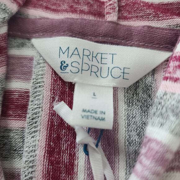 Market and Spruce Kallon knit hooded top Gray&pink Size Lg Stitch Fix cozycore - Picture 6 of 7